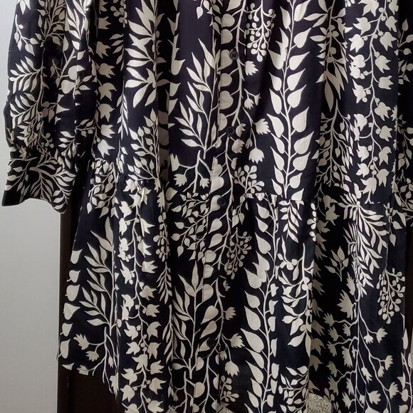 Black/cream print, H&M long sleeve dress, size XL - Picture 2 of 4